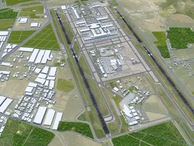 Santiago Airport 10km Low-poly 3D model