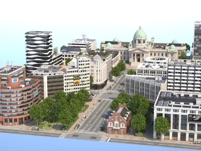 Euro City Low-poly 3D model