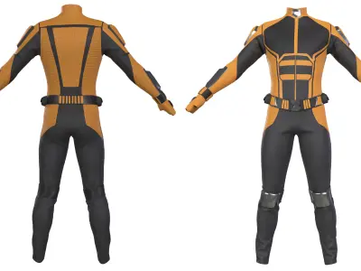 Futuristic superhero clothing sci fi outfit 3D model