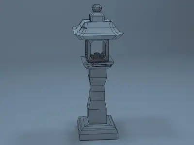 Lamp post stylized Low-poly 3D model
