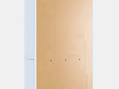 HEMNES Glass-door cabinet with 3 drawers 1 Low-poly 3D model