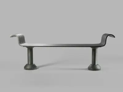 Bench metal Low-poly 3D model