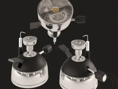 Portable Micro Lab Burner Tripod Beaker Chemistry set 3D model