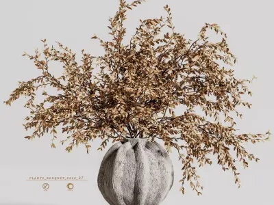 plants bouquet vase 37 3D model