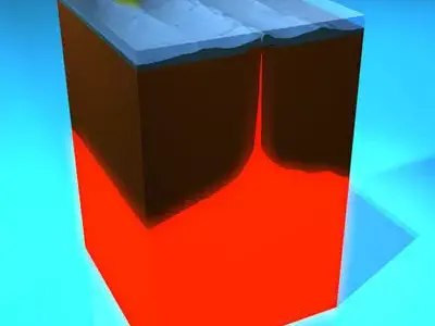 Ocean crust section 3D model