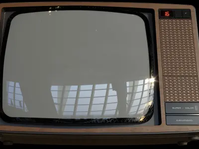 Grundig SuperColor 8642 Vintage TV 3D model
