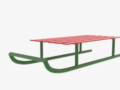 Winter sled low poly Free low-poly 3D model