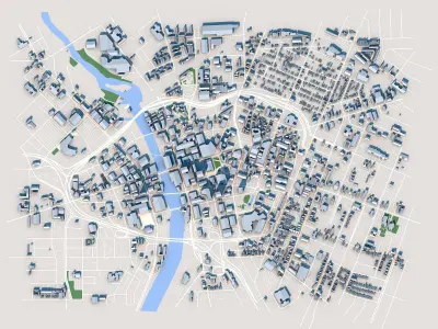 Rochester City in New York State USA 3D model