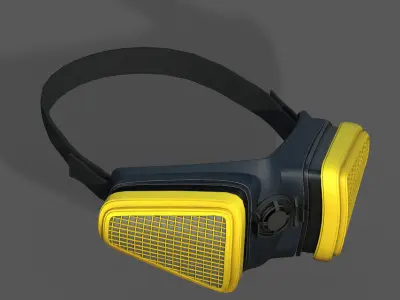 Gas mask protection plastic futuristic technology  Low-poly 3D model