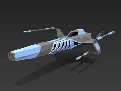 Lowpoly spaceship concepts 3D Model Pack
