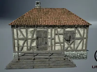 Medieval House 03 Game Ready Low-poly 3D model