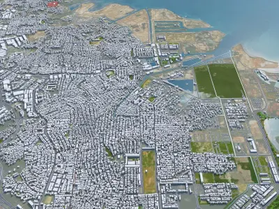 Batam City Riau Islands Indonesia 70km Low-poly 3D model