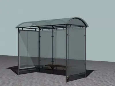 Bus Station Low-poly 3D model shop