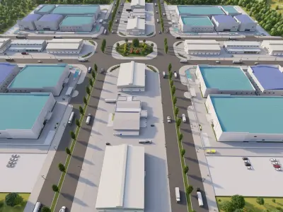 Industrial Factory-Factory building  3D model