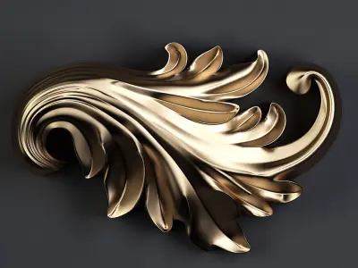 Decorative Floral Ornament-02 3D model