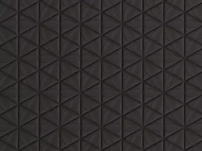 Modern Black Floral Triangle Pattern PBR Seamless Texture