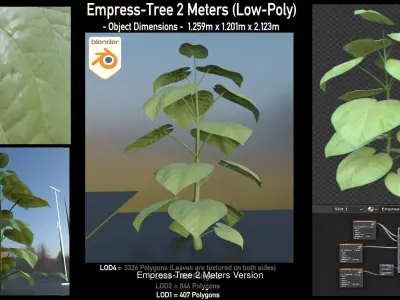 Walnut Honey Empress Black-Alder Yew-Taxus-Baccata Trees 3D Model Pack