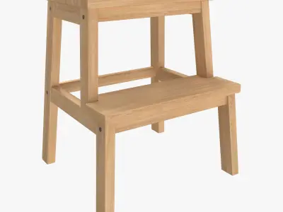 Ikea BEKVAM Step stool black white wooden by Nike Karlsson 3D model