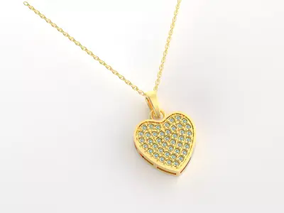 Heart Diamond Pendant 3D print model