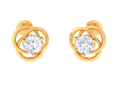 Solitaire Super Light Weight Earring Pendant Set 3D print model