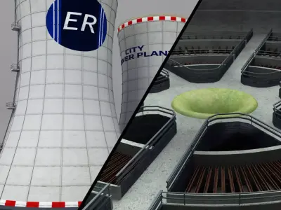 Cooling Tower Power Plant interior 3D model