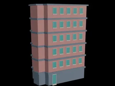 Stylized Building 2  - Mobile Game Asset Free low-poly 3D model