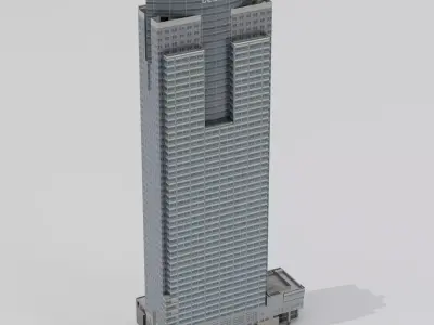 Gas Company Tower Low-poly 3D model