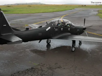  Unarmed Patrolling Turboprop Aircraft Rigged for Cinema 4D 