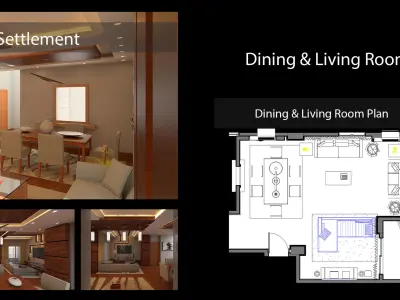 Revit Dining and living room 3D model
