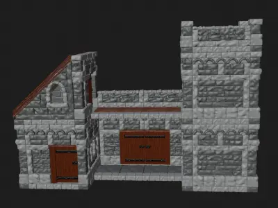 fantasy defence walls and entrance miniature 28mm tabletop games 3D print model