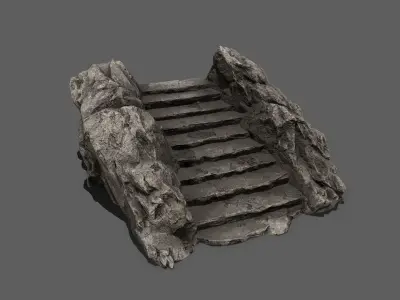 Stairs rock staircase Low-poly 3D model buy