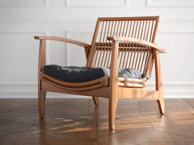 Rattan Lounge Chair 3D model