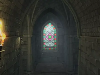 Low Poly Gothic Chapel With PBR Materials Low-poly 3D model