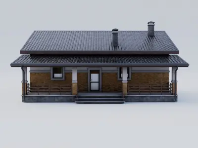 Game ready building Free low-poly 3D model