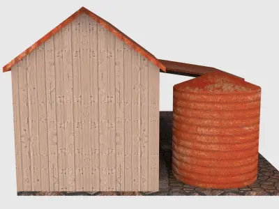 Rusty Old Shack - Game Ready Low-poly 3D model
