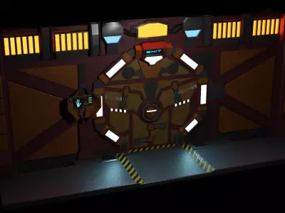 3d modeling door sci fi  Low-poly 3D model