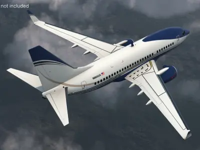  Boeing 737-600 with Interior Rigged for Cinema 4D 
