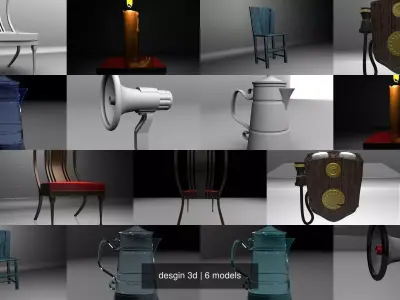 desgin 3d candle with letter l 3D Model Pack