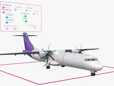  Regional Cargo Aircraft with Twin Turboprops Rigged 