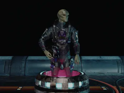 ALIEN with armor Low-poly 3D model