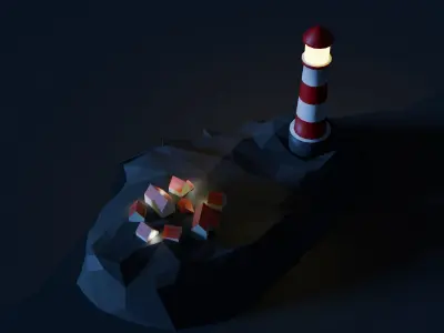 Low poly Lighthouse Low-poly 3D model purchase
