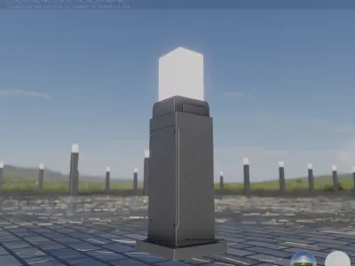 Street Light 8 Bollard 500mm Basic Version 3 Low-poly 3D model