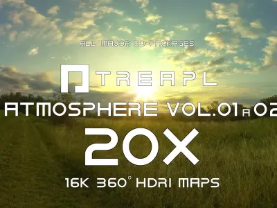 20X HDRI SKIES ATMOSPHERE VOL01and02 - BUNDLE - 360 SKY Texture Texture
