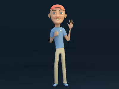 Teenager Boy 3D Character Low-poly 3D model