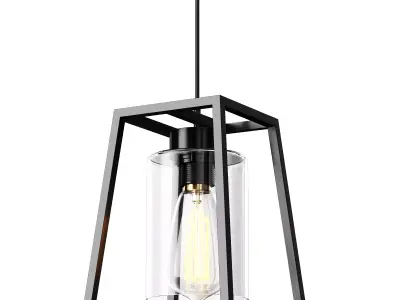 Rectangle Chandelier Low-poly 3D model