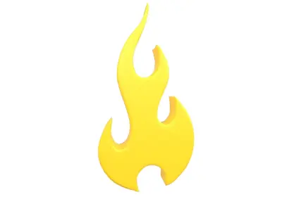 Fire Symbol v9 005 Low-poly 3D model