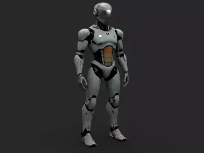 Humanoid Robot Rig 2 Low-poly 3D model