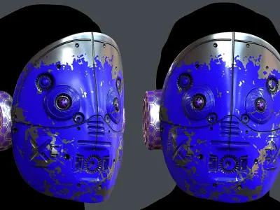 Gas mask helmet 3d model scifi Low-poly Low-poly 3D model 26