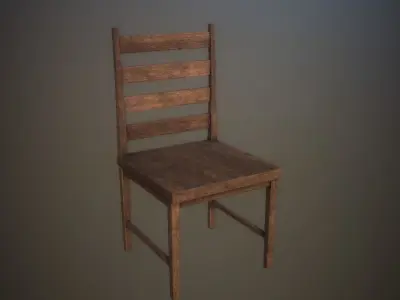 Game Ready Chairs wooden chair 3D Model Pack