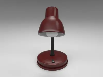Modern table lamp red Low-poly 3D model